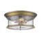 Z-Lite Sonna 3 Light Flush Mount, Heritage Brass And Clear Seedy 727F16-HBR - alternate 1